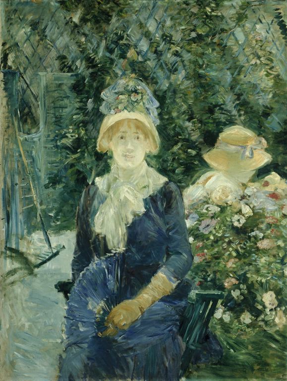 Woman in a Garden (1882) - Berthe Morisot Tablo