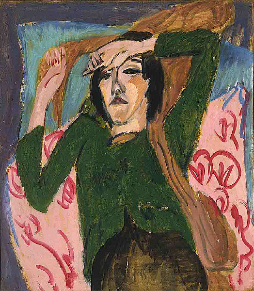 Woman in a Green Blouse (1913) - Ernst Ludwig Kirchner Tablo