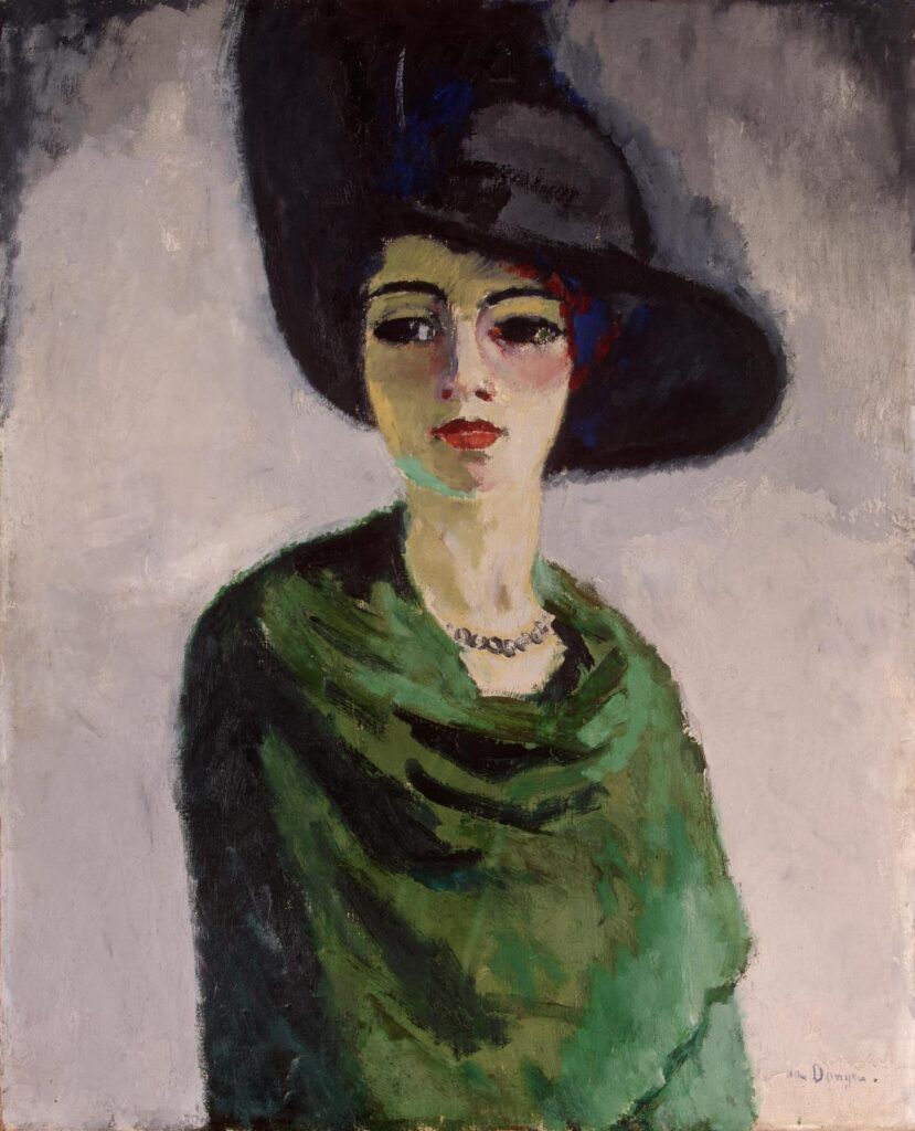 Woman in a black hat (1908) - Kees van Dongen Tablo