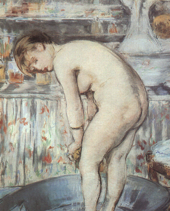 Woman in a tub (1878) - Edouard Manet Tablo