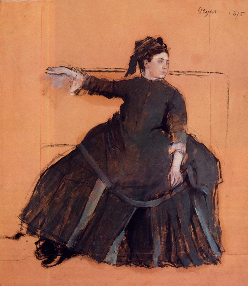 Woman on a Sofa (1875) - Edgar Degas Tablo
