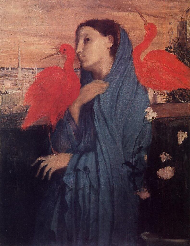 Woman on a Terrace (Young Woman and Ibis) (1857) – Edgar Degas Tablo