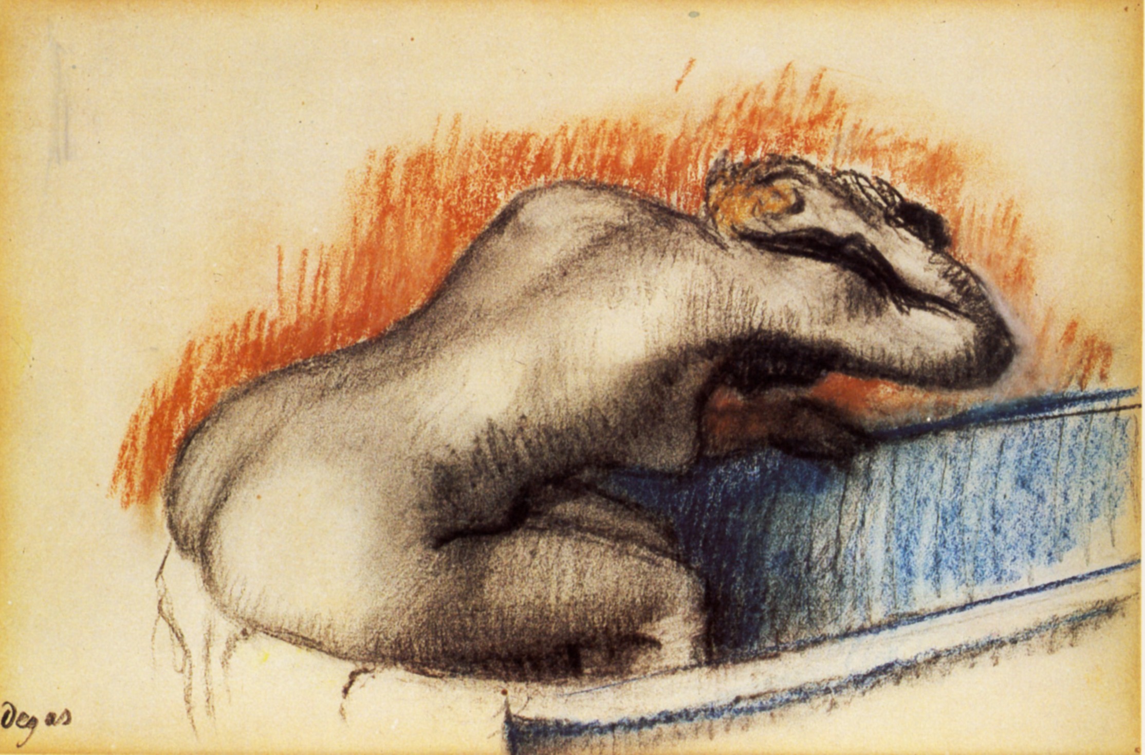 Woman washing in the bath (1892) - Edgar Degas Tablo