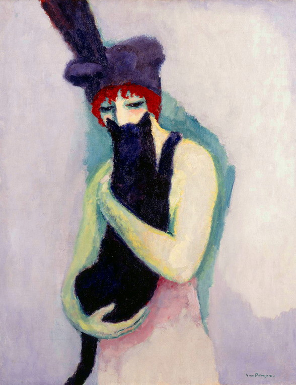 Woman with Cat (1908) - Kees van Dongen Tablo