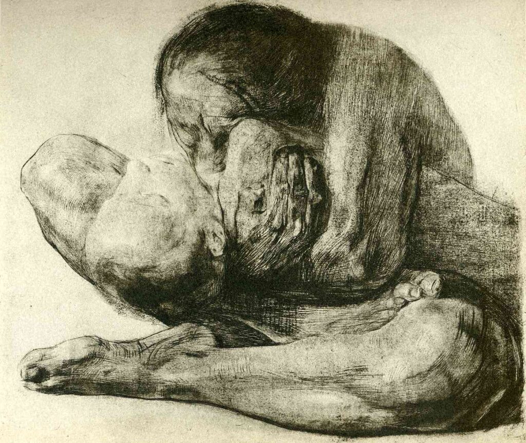 Woman with Dead Child (1903) - Käthe Kollwitz Tablo