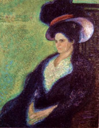 Woman with Feathered Hat (1907) - Richard Gerstl Tablo
