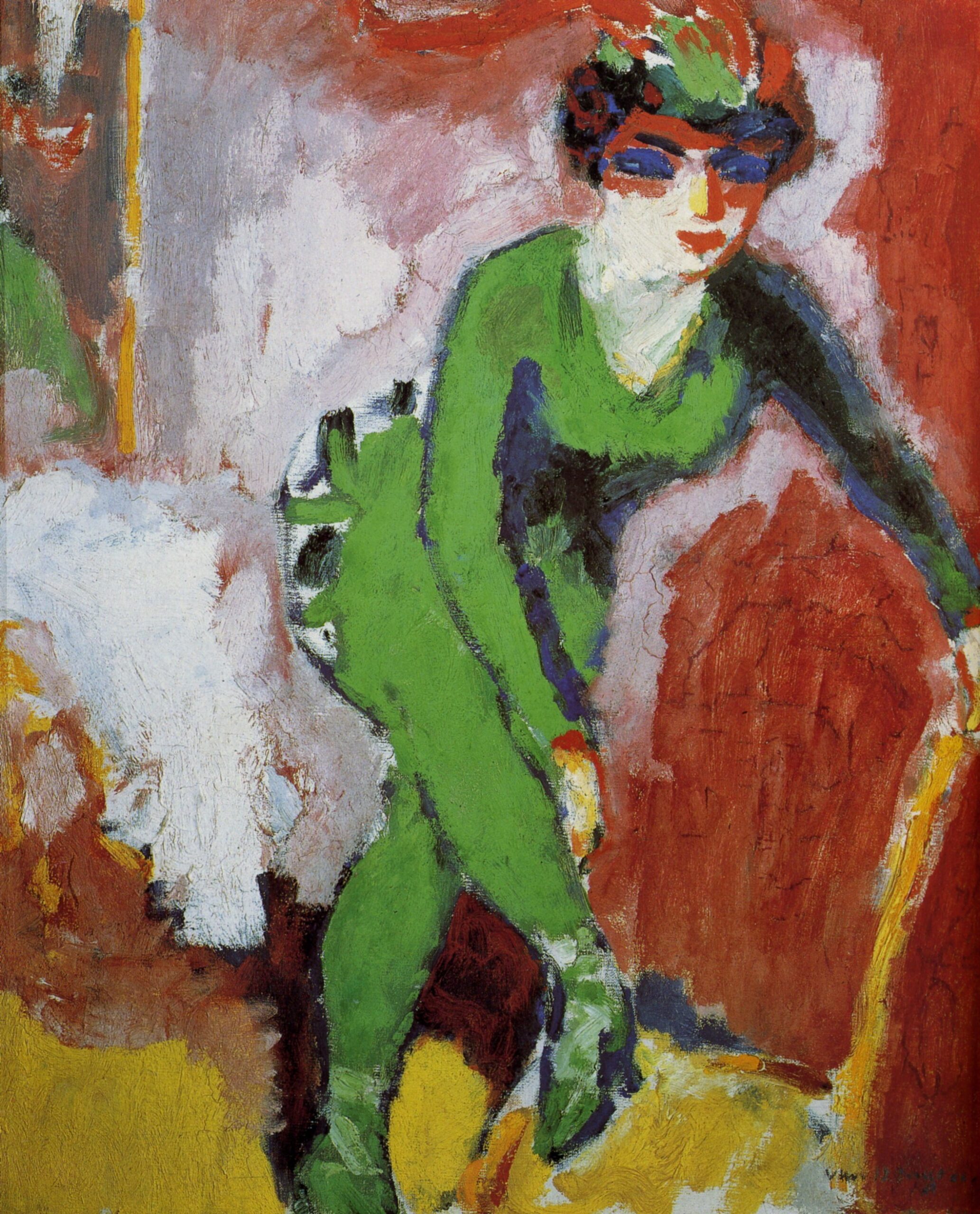 Woman with Green Stockings (1905) - Kees van Dongen Tablo