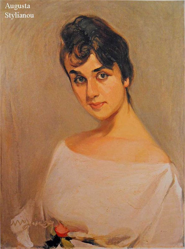 Woman with Rose - Nikolaos Lytras Tablo