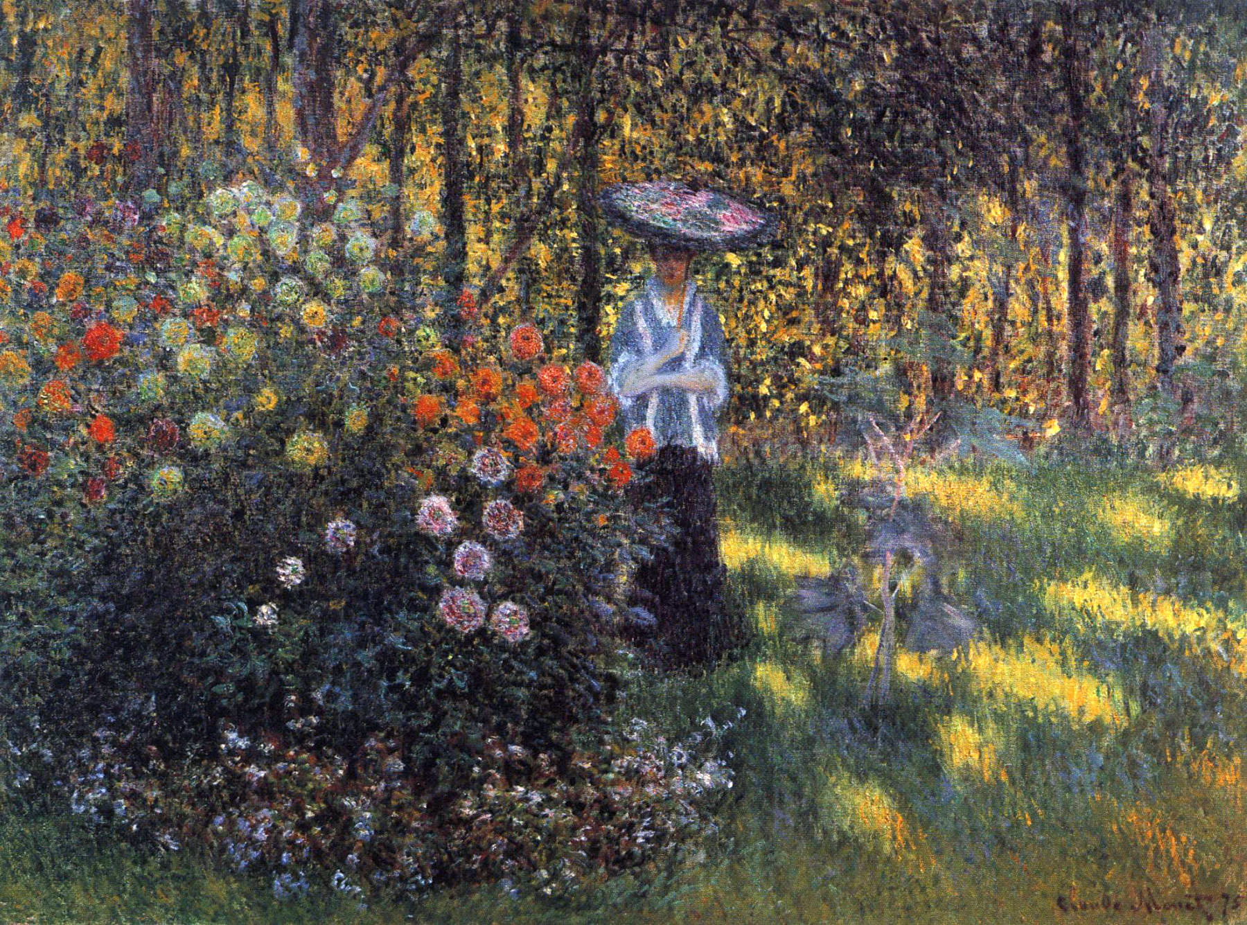 Woman with a Parasol in the Garden in Argenteuil (1875) - Claude Monet Tablo