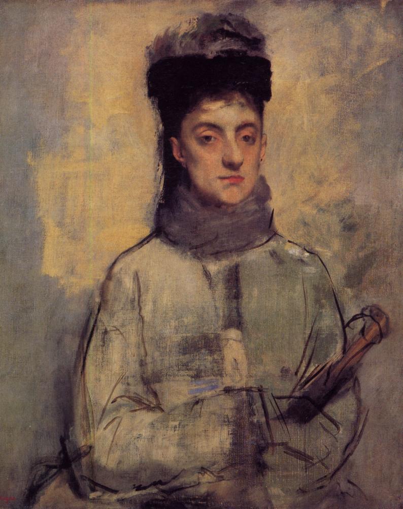 Woman with an Umbrella (1876) - Edgar Degas Tablo