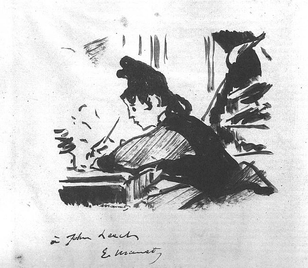 Woman writing (1863) - Edouard Manet Tablo