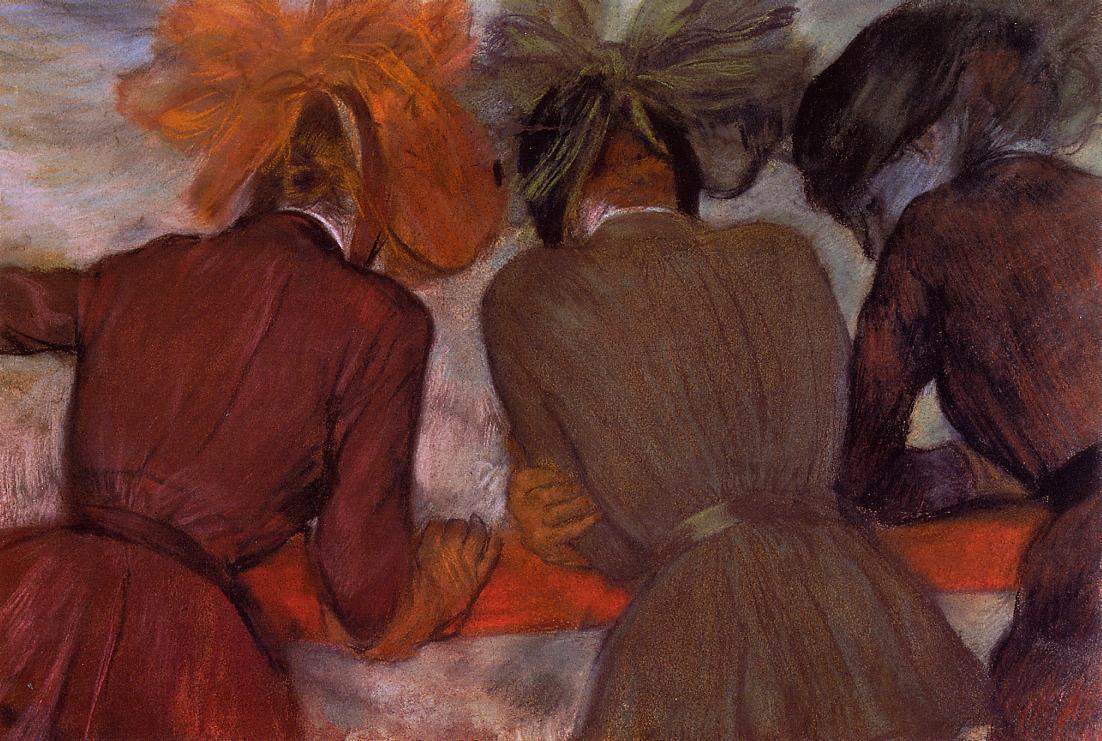 Women Leaning on a Railing (1890) - Edgar Degas Tablo