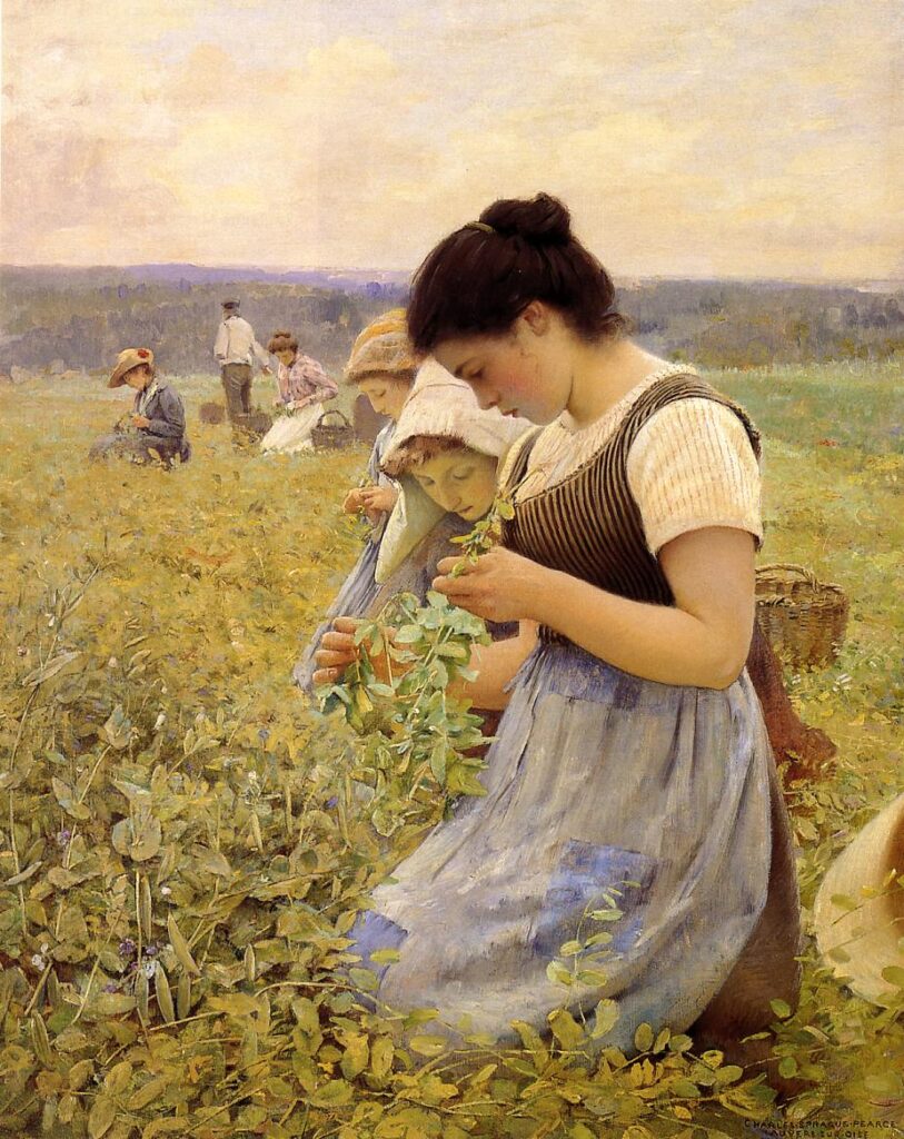 Women in the Fields - Charles Sprague Pearce Tablo