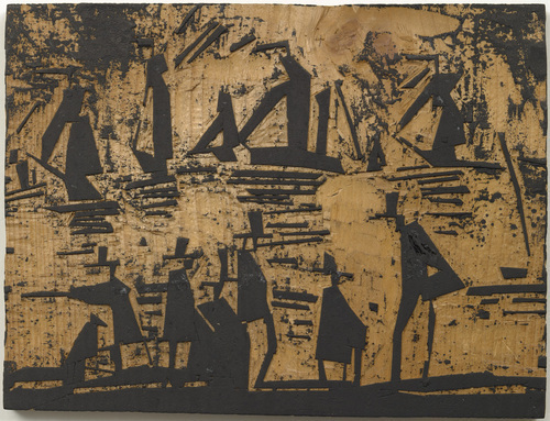Woodblock for Fishing Boats (Fischerboote) (1918) - Lyonel Feininger Tablo
