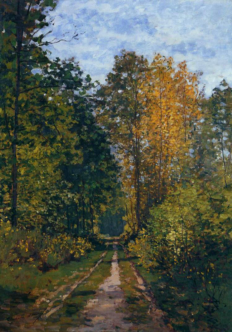 Wooded Path (1865) - Claude Monet Tablo
