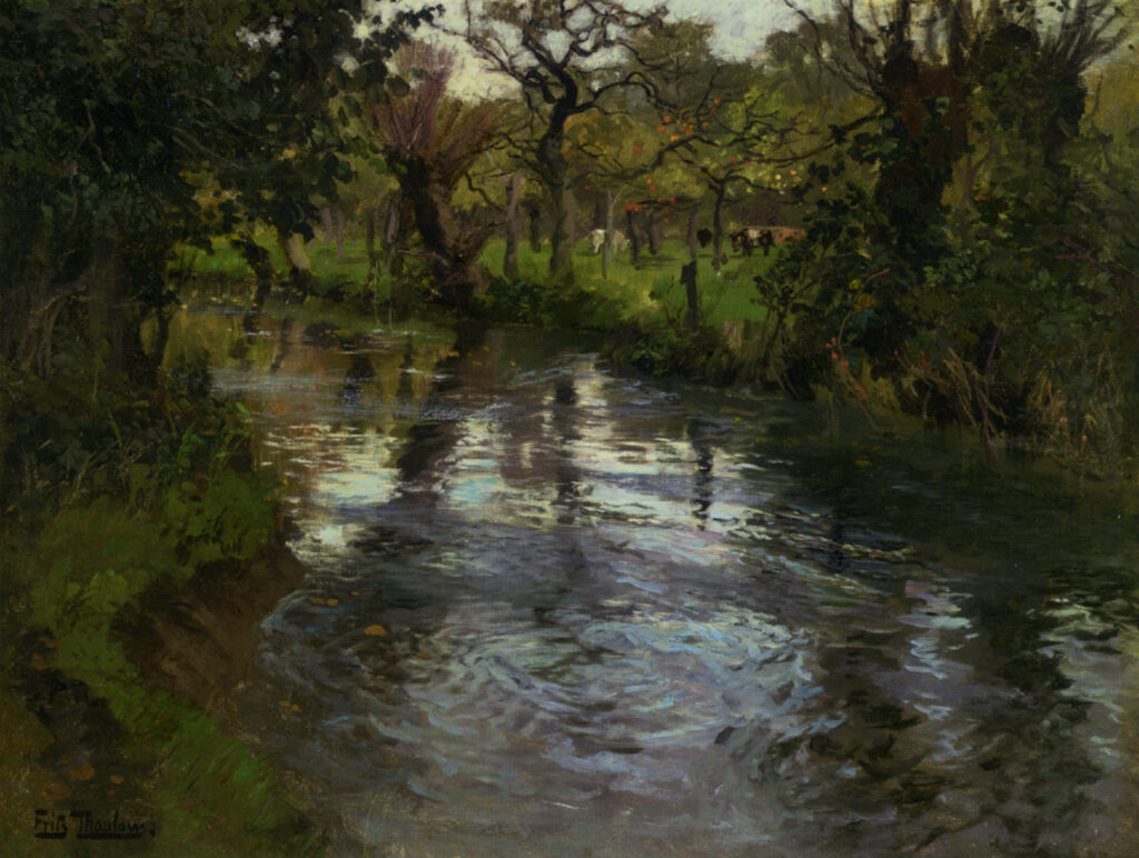 Woodland Scene with a River - Frits Thaulow Tablo