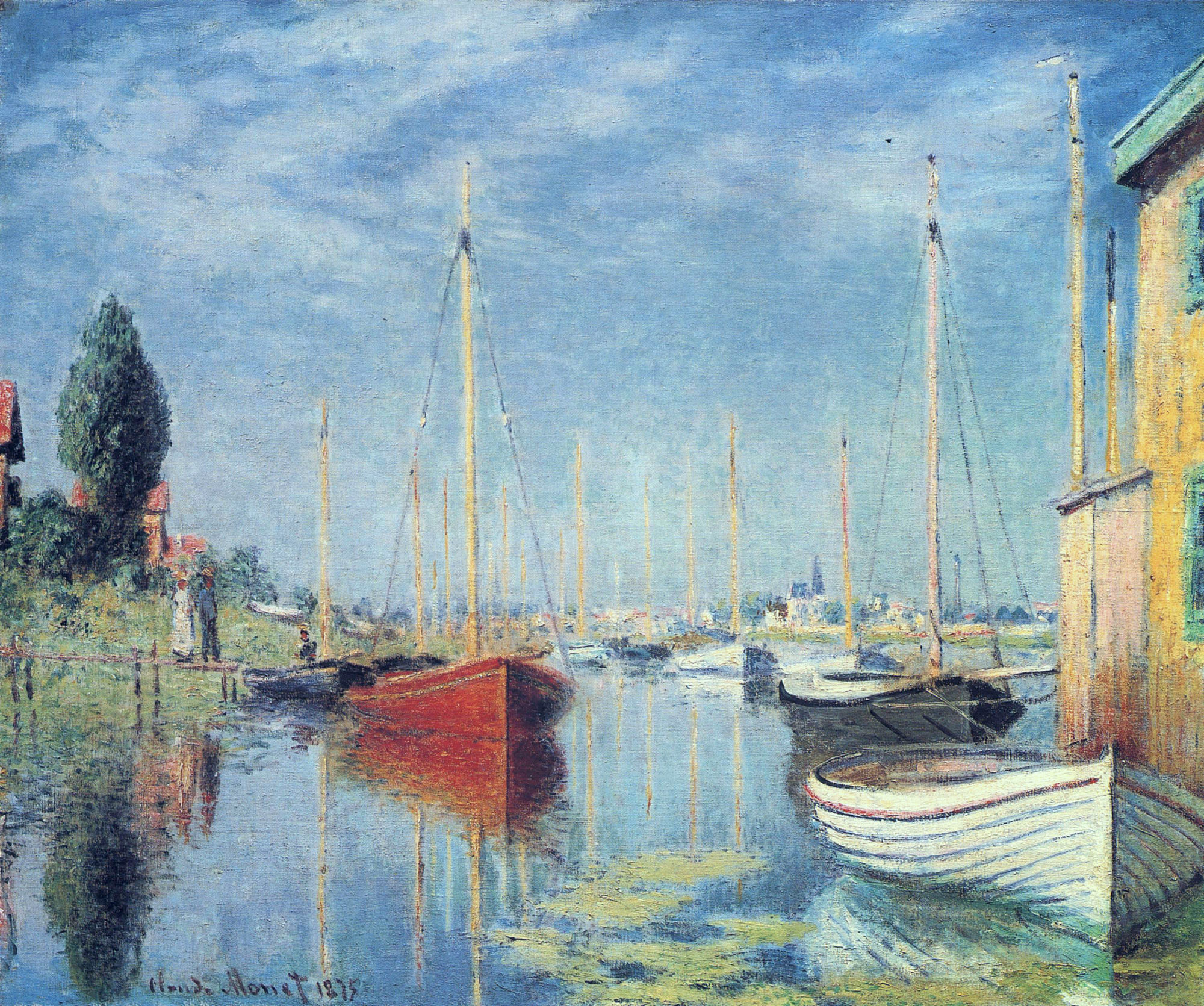 Yachts At Argenteuil (1875) - Claude Monet Tablo