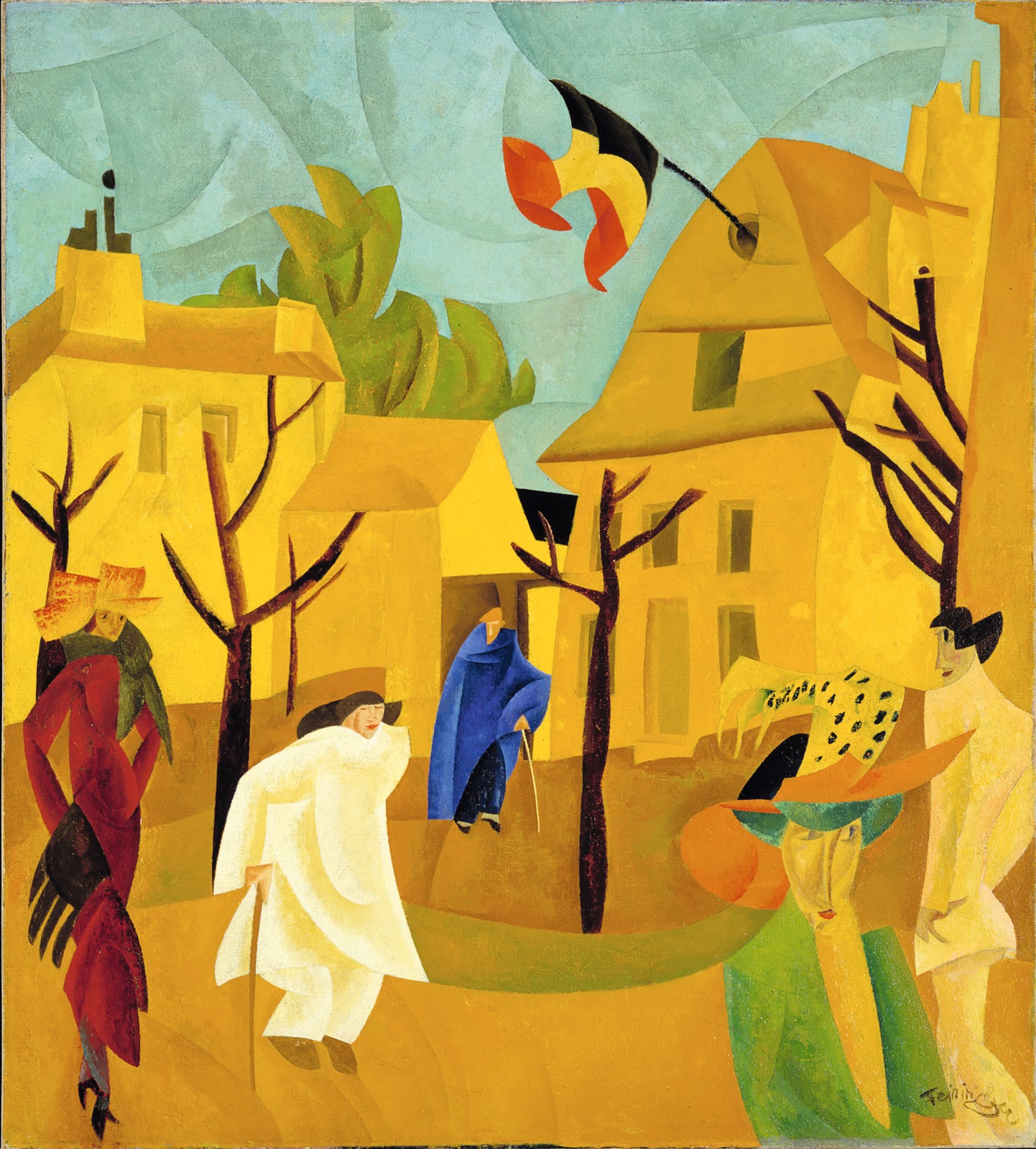 Yellow Street II (1918) - Lyonel Feininger Tablo