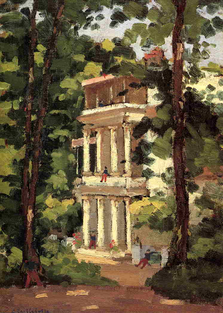 Yerres, Colonnade of the Casin (1870) - Gustave Caillebotte Tablo