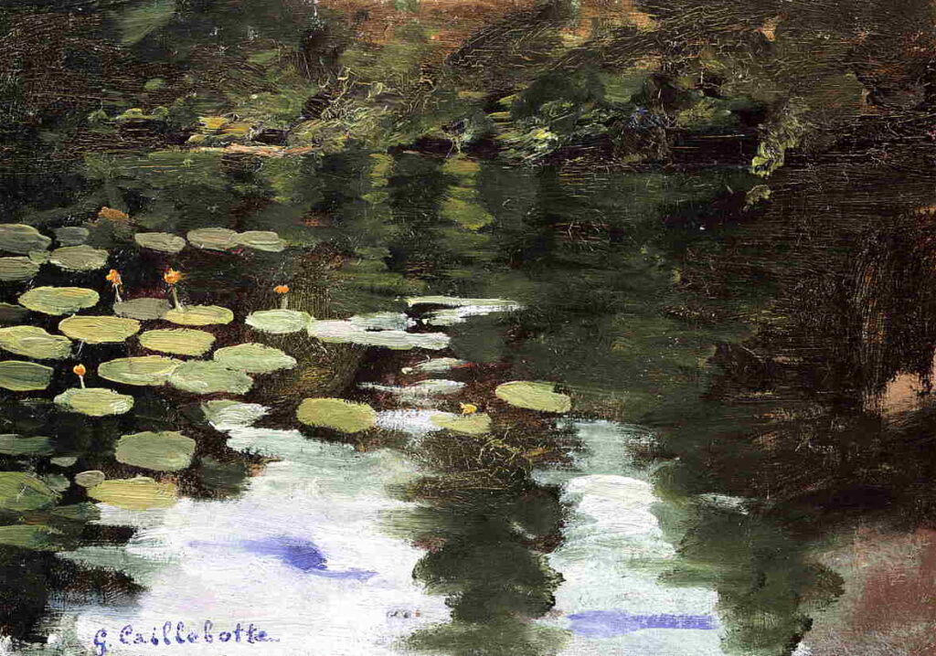 Yerres, on the Pond, Water Lilies (1871) – Gustave Caillebotte Tablo