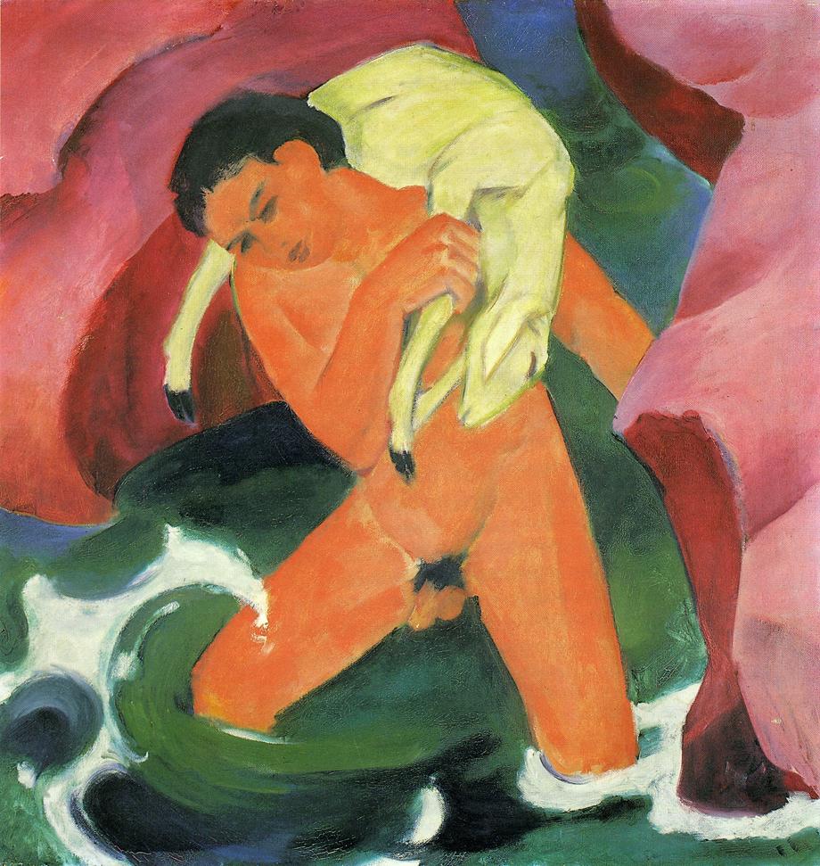 Young Boy with a Lamb (1911) - Franz Marc Tablo