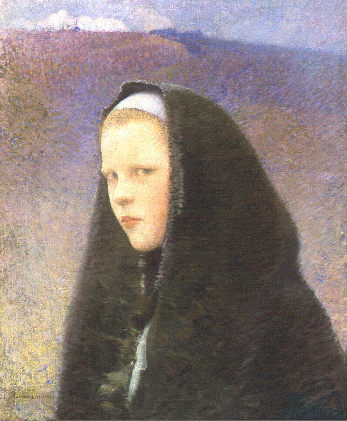 Young Brittany Girl - Charles Sprague Pearce Tablo