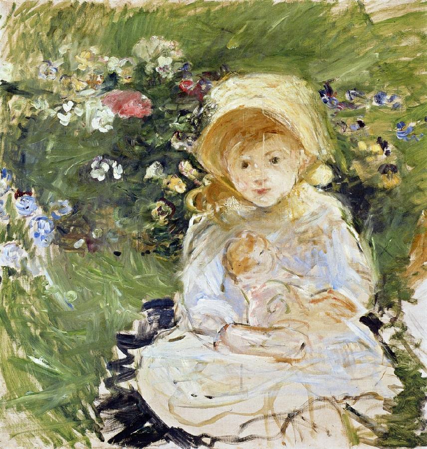 Young Girl with Doll (1883) - Berthe Morisot Tablo