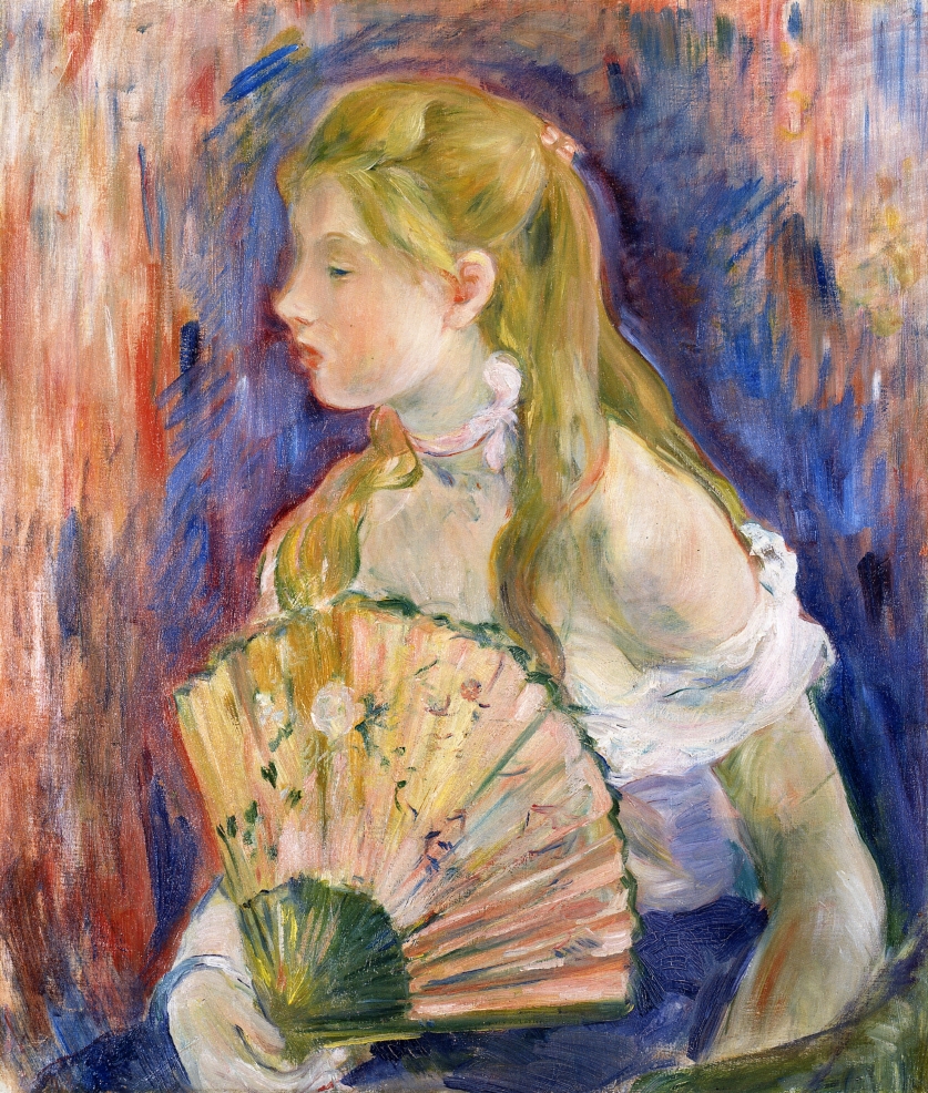 Young Girl with a Fan (1893) - Berthe Morisot Tablo