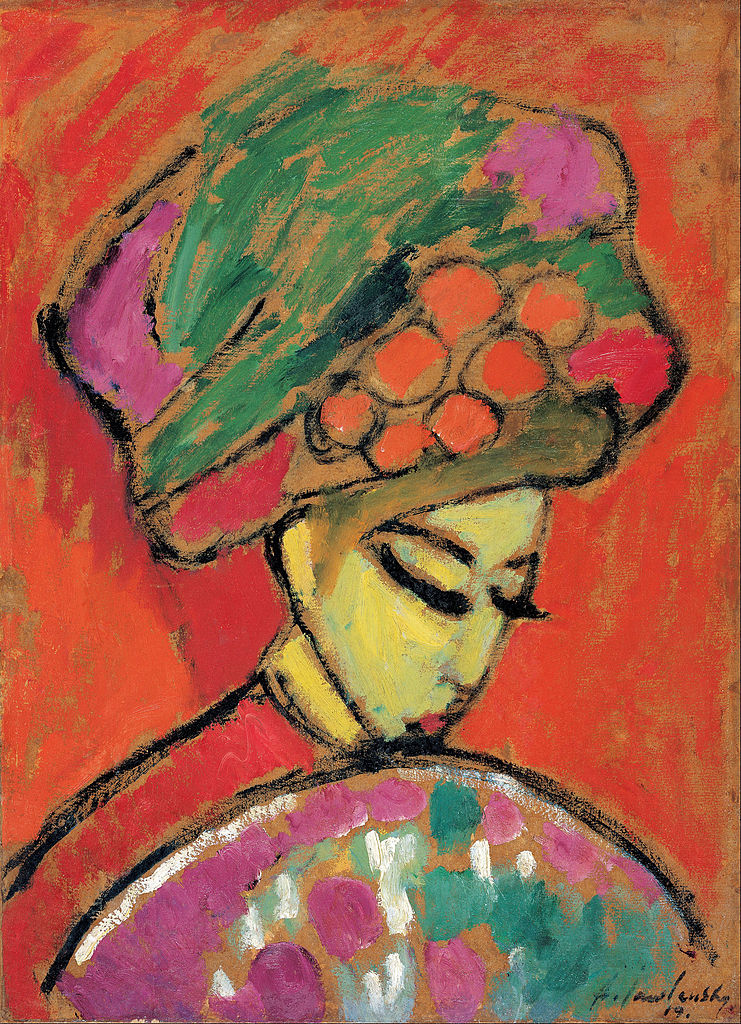 Young Girl with a flowered hat (1910) - Alexej von Jawlensky Tablo