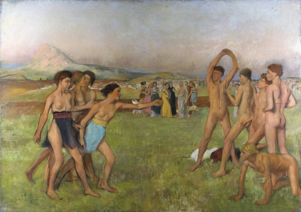 Young Spartans Exercising (1860) – Edgar Degas Tablo