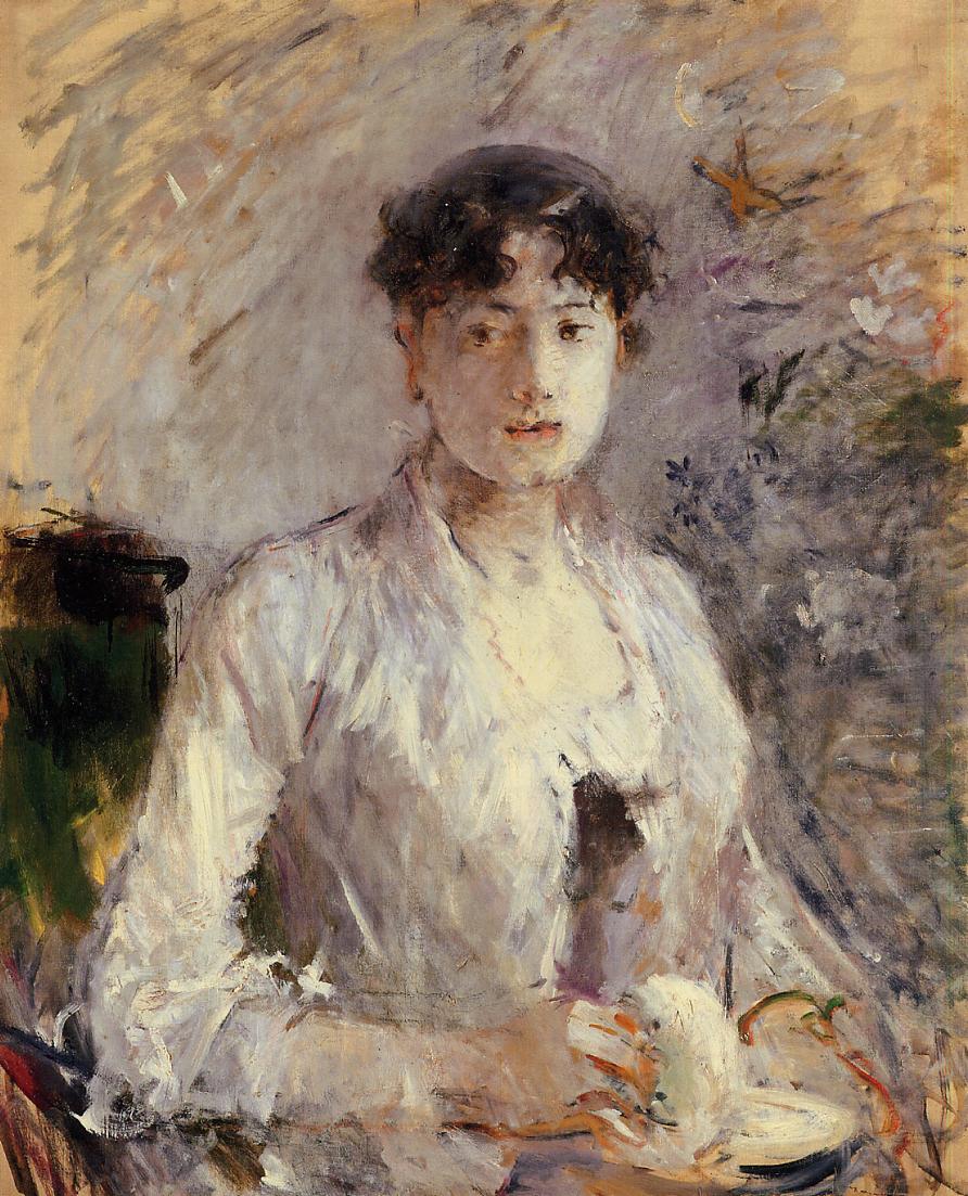 Young Woman in Mauve (1880) - Berthe Morisot Tablo