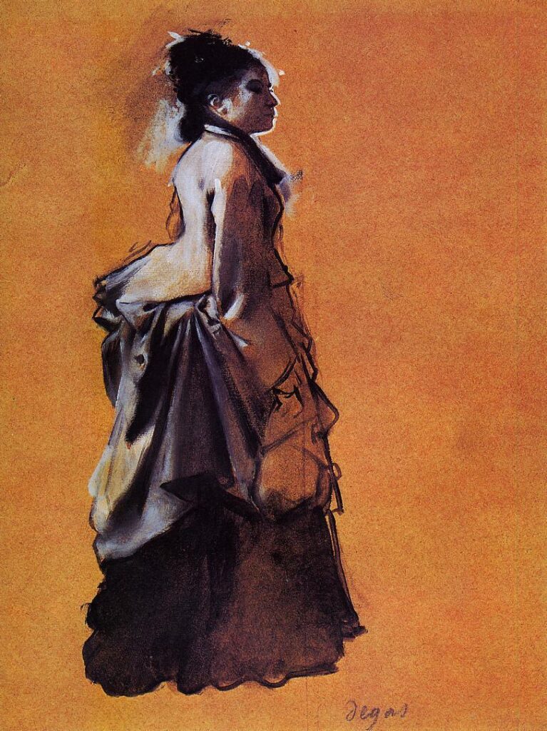 Young Woman in Street Dress (1872) - Edgar Degas Tablo