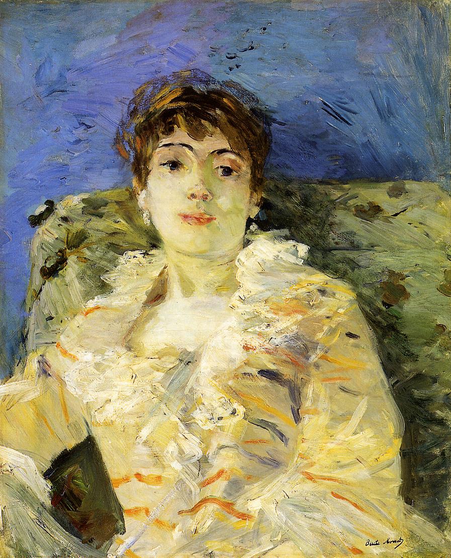 Young Woman on a Couch (1885) - Berthe Morisot Tablo
