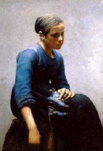 Young Woman, Concarneau - Edward E. Simmons Tablo