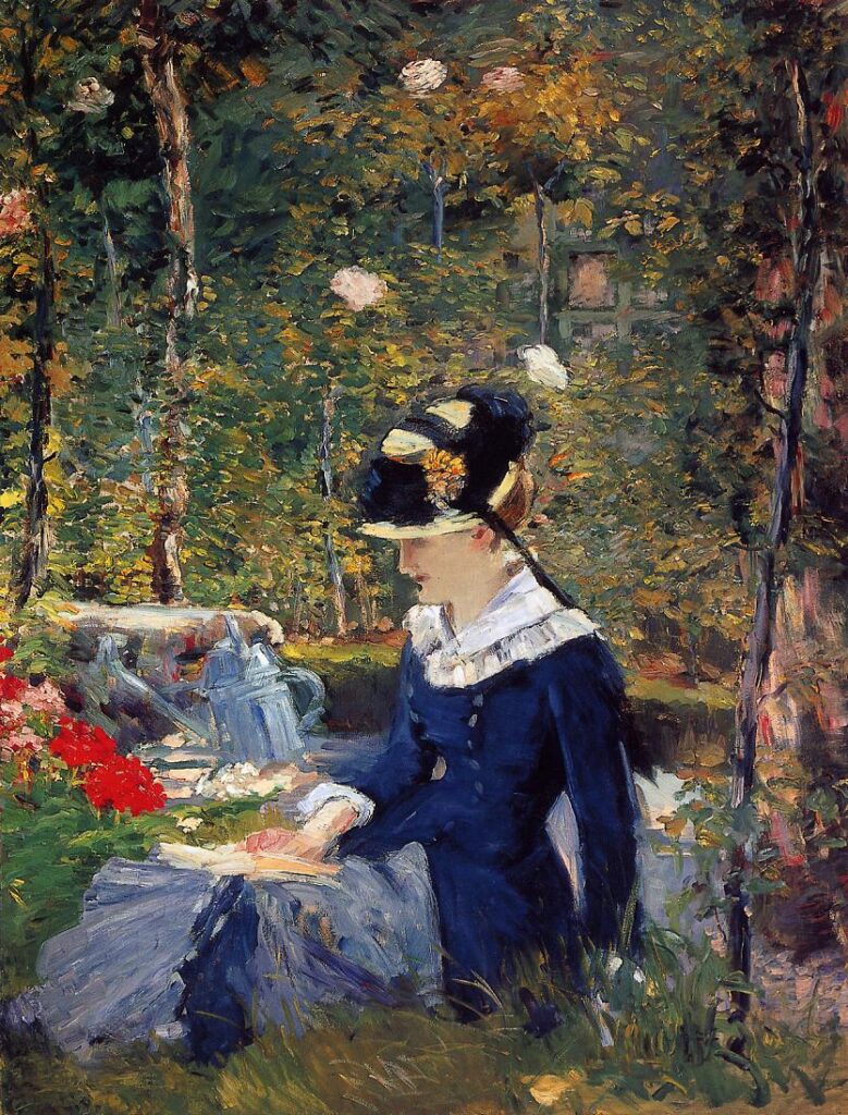 Young woman in the garden (1880) - Edouard Manet Tablo