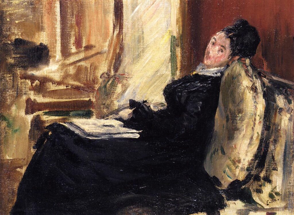 Young woman with a book (1875) - Edouard Manet Tablo
