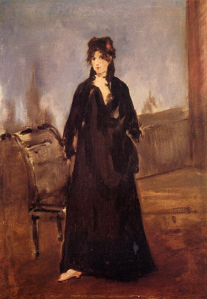 Young woman with a pink shoe (Portrait of Berthe Morisot) (1868) - Edouard Manet Tablo