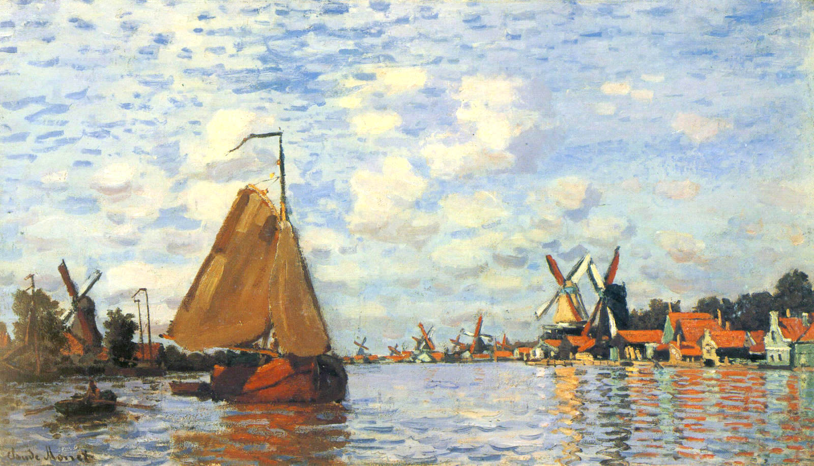 Zaan at Zaandam (1871) - Claude Monet Tablo