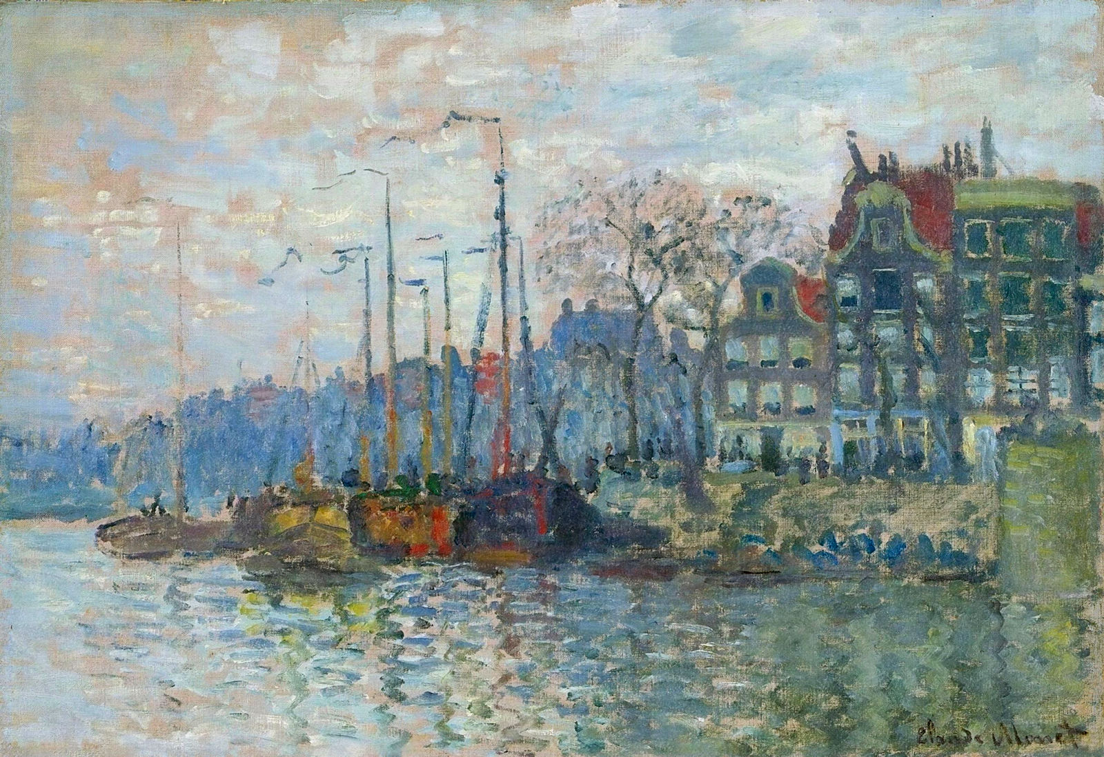 Zaandam, The Dike (1874) - Claude Monet Tablo