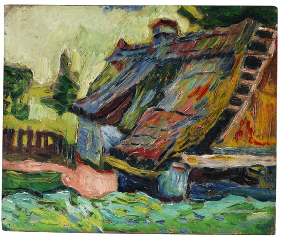 Zerfallenes Haus (1906) - Max Pechstein Tablo