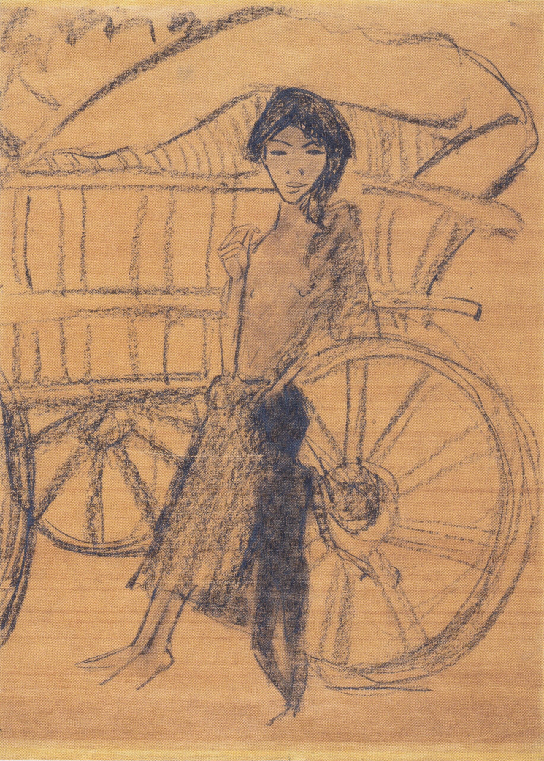 Zigeunerin Mit Kind Am Planwagen (1926) - Otto Mueller Tablo