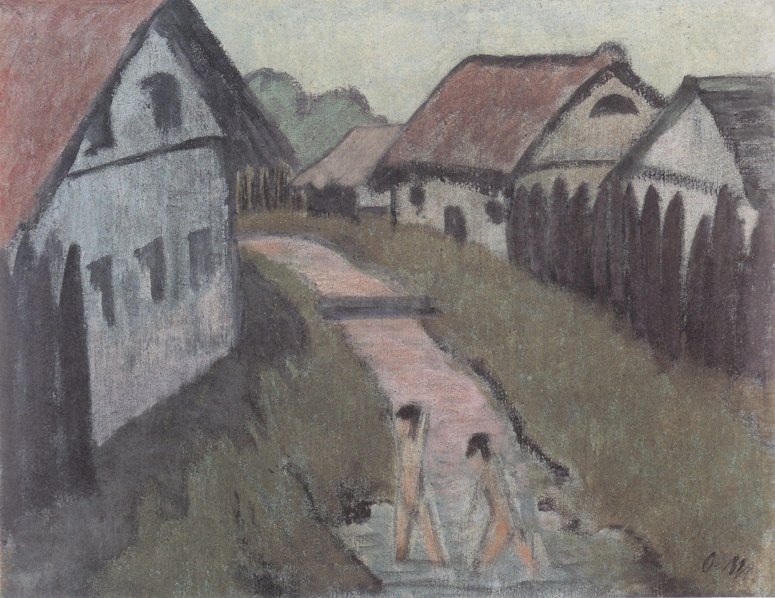 Zigeunerkind Im Dorf (1928) - Otto Mueller Tablo