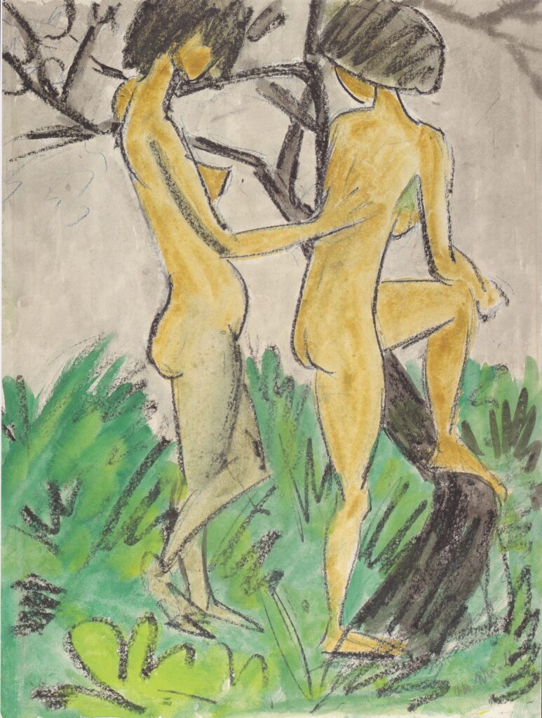 Zwei Akte Im Freien (1923) - Otto Mueller Tablo