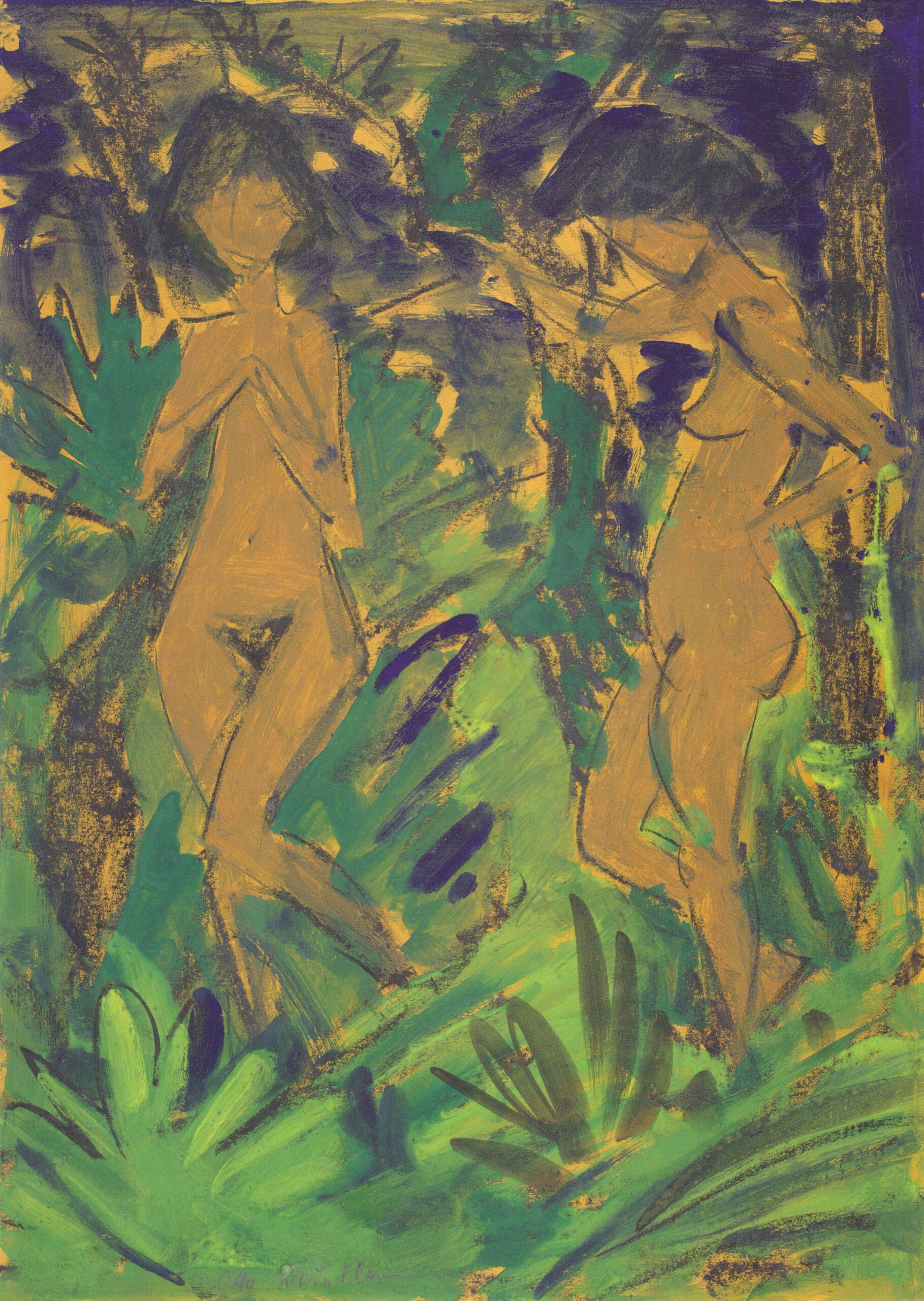 Zwei Akte Im Freien (1927) - Otto Mueller Tablo