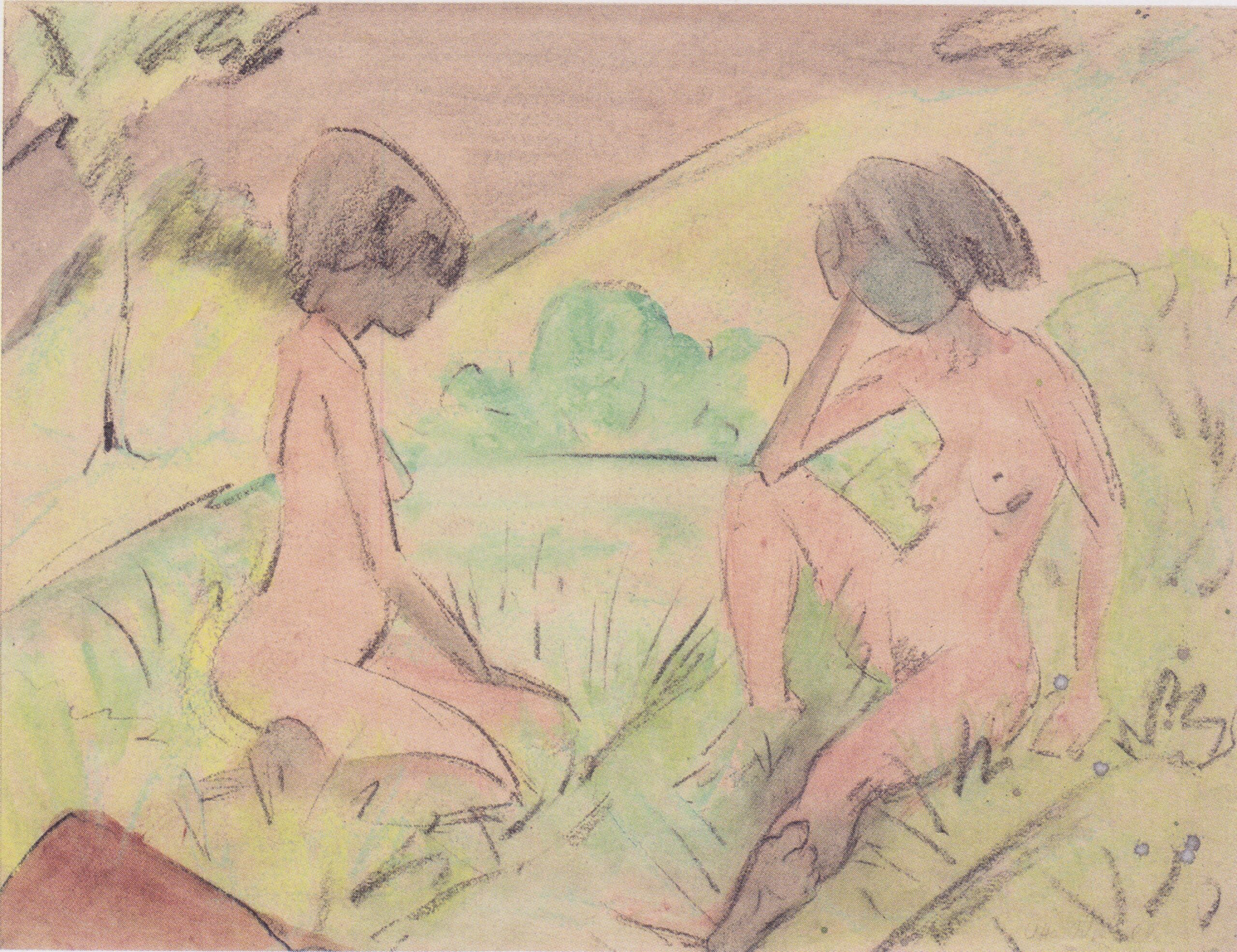Zwei Akte in Den Dünen (1925) - Otto Mueller Tablo