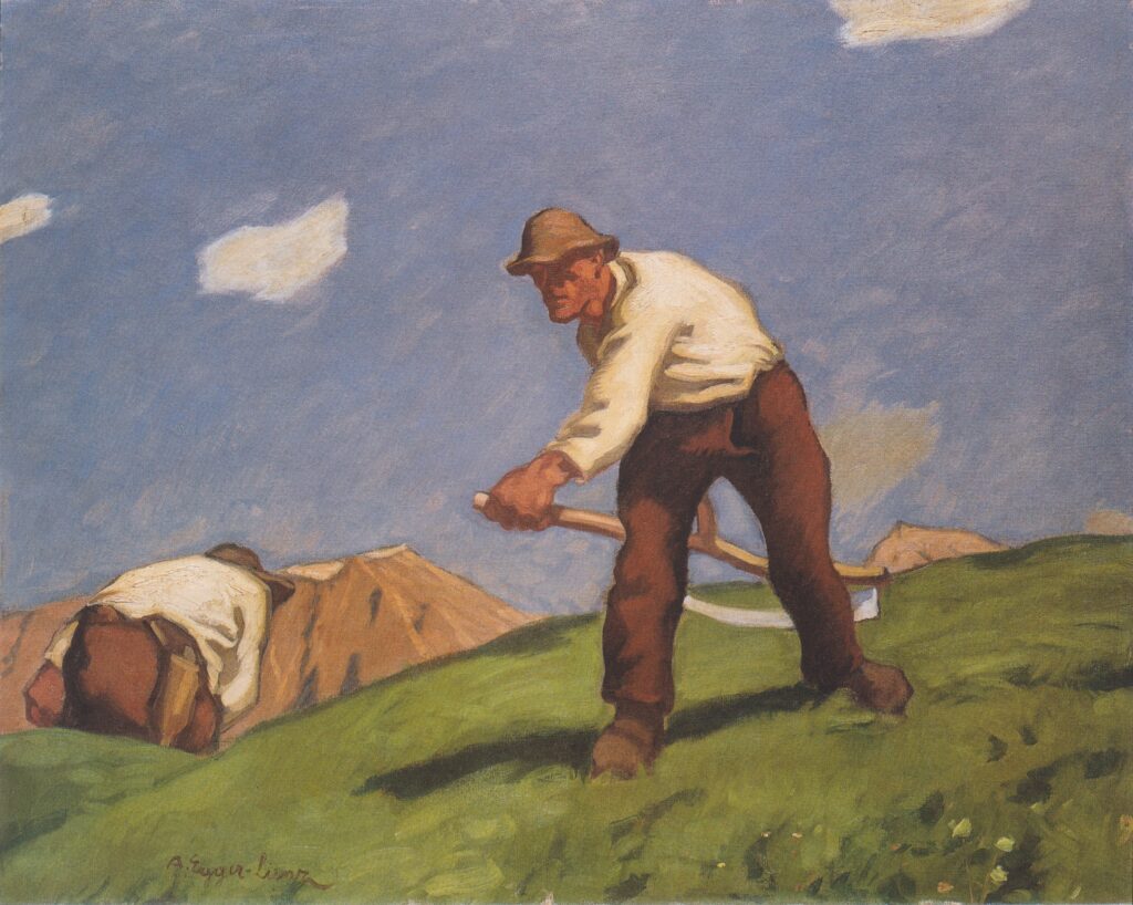 Zwei Bergmäher (zweite Fassung) (1913) - Albin Egger-Lienz Tablo
