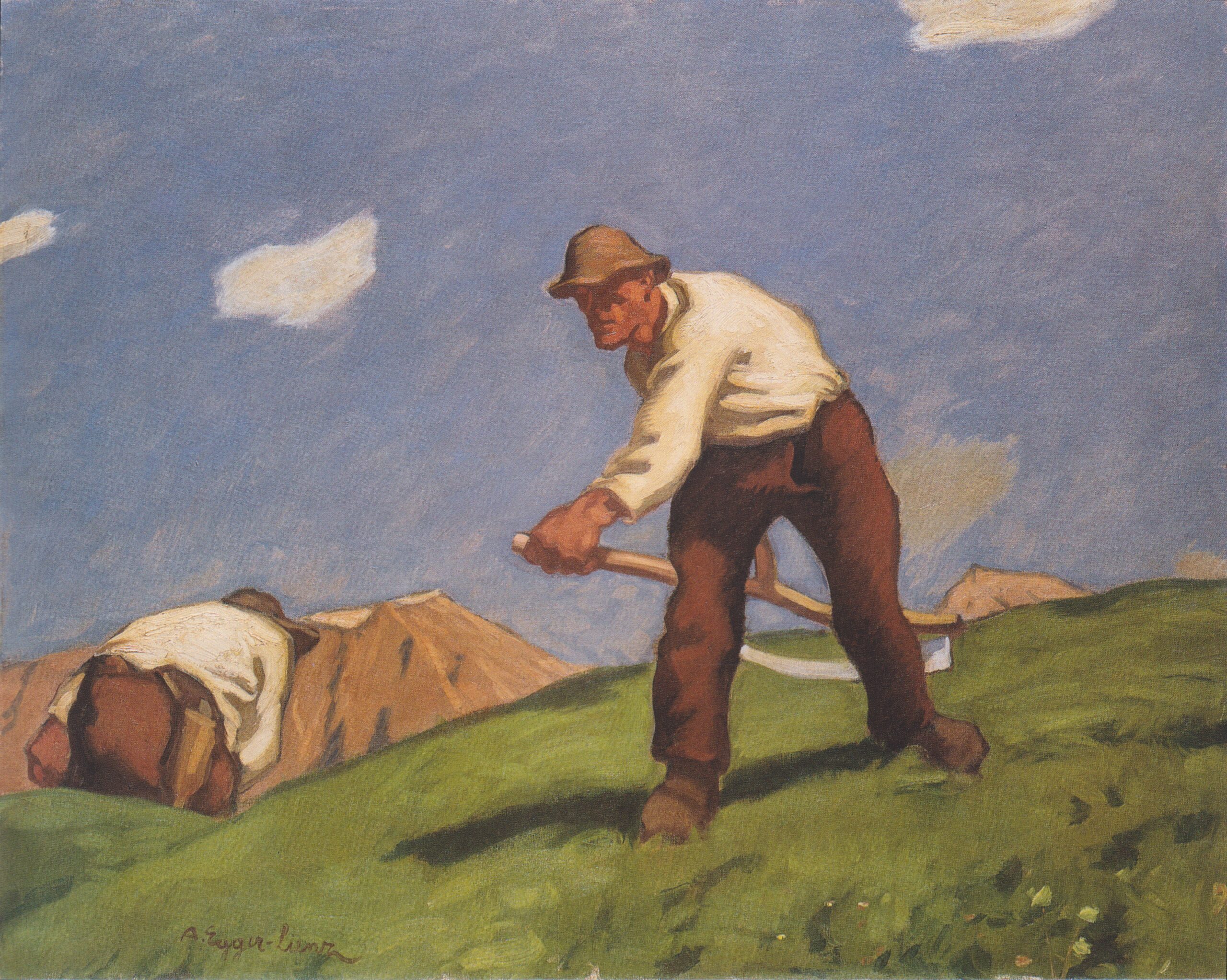 Zwei Bergmäher (zweite Fassung) (1913) - Albin Egger-Lienz Tablo