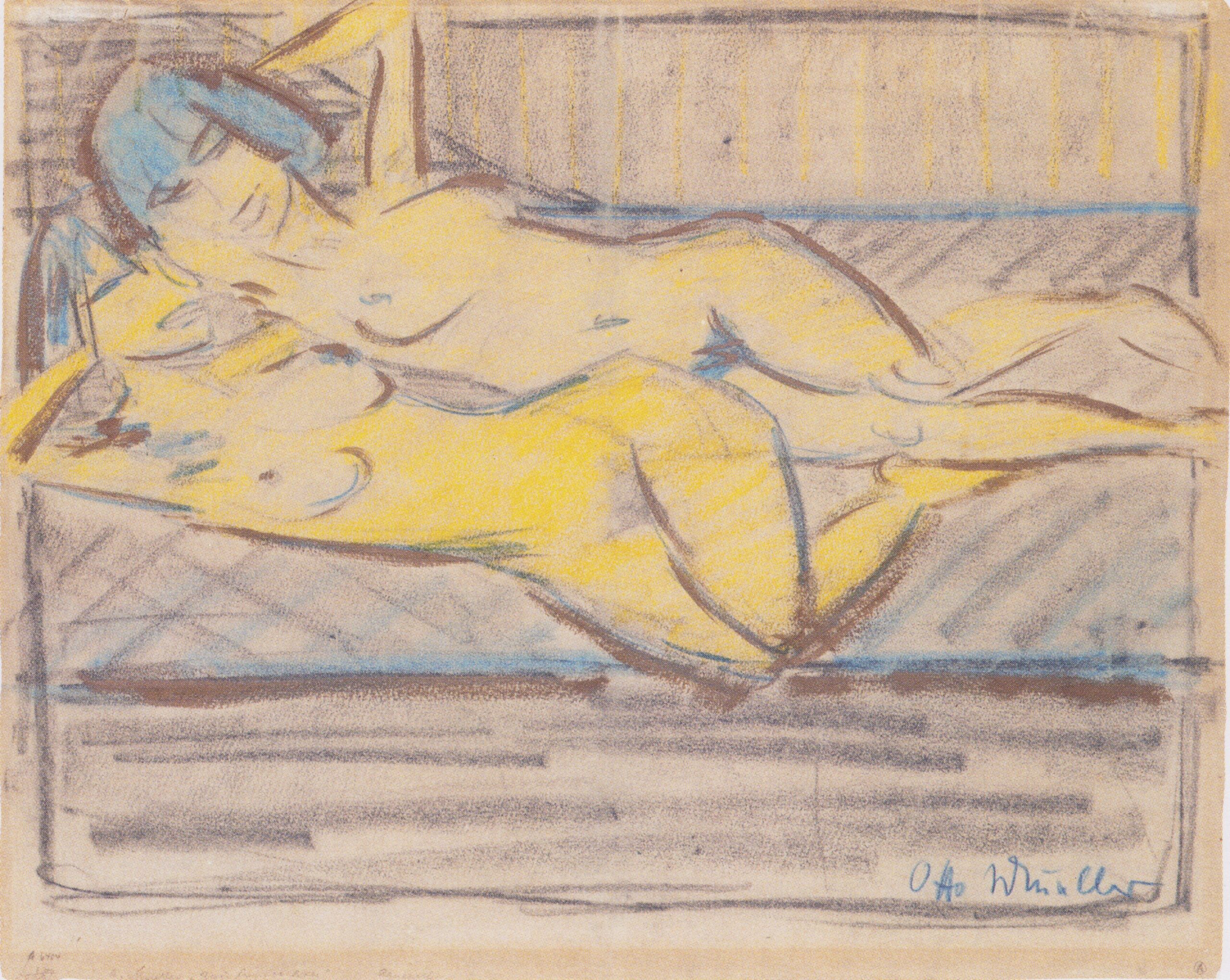 Zwei Liegende Mädchen (1926) - Otto Mueller Tablo