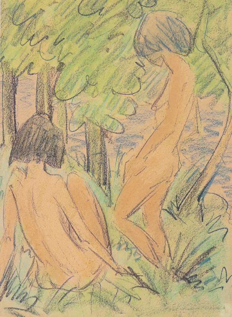 Zwei Mädchen Im Wald (1924) - Otto Mueller Tablo