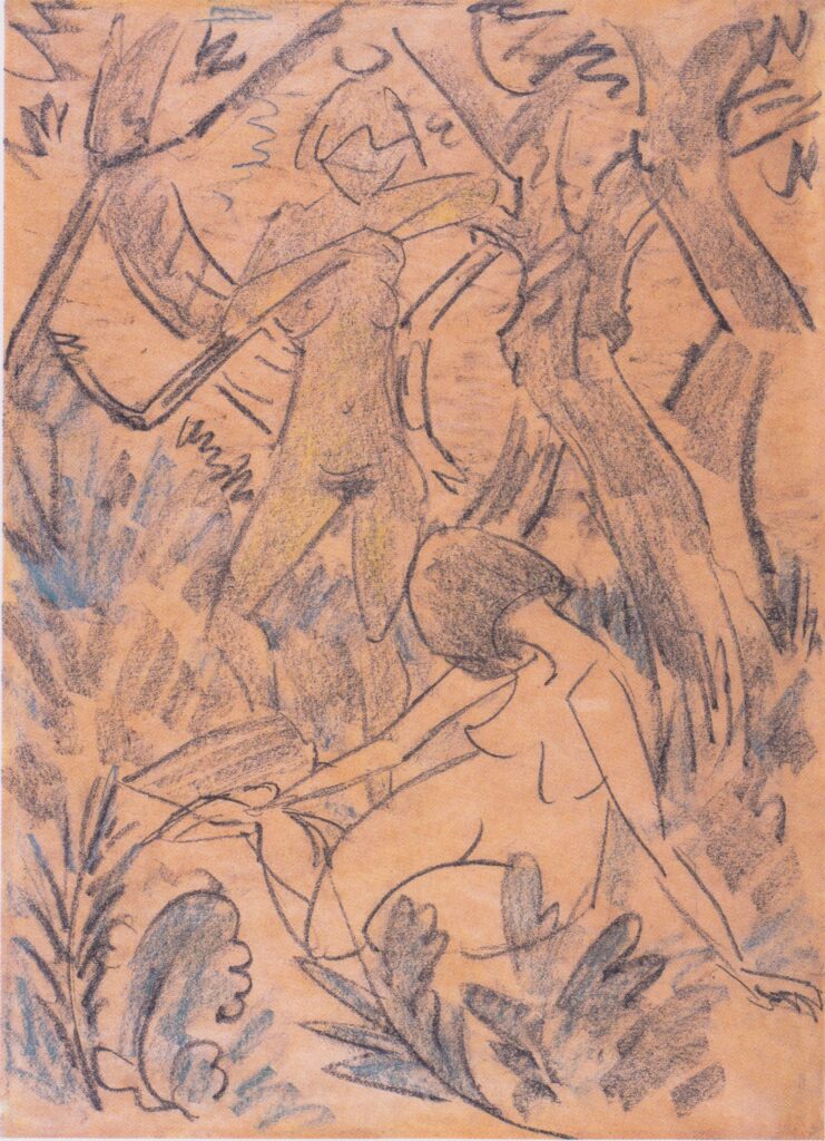Zwei Mädchen Im Wald (1925) - Otto Mueller Tablo